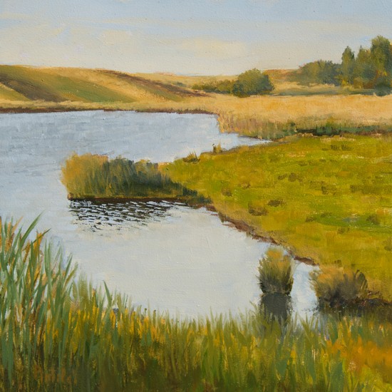 Lake landscape painting