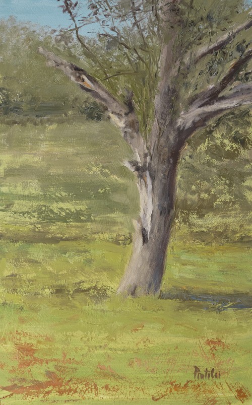 Autumn withered tree painting