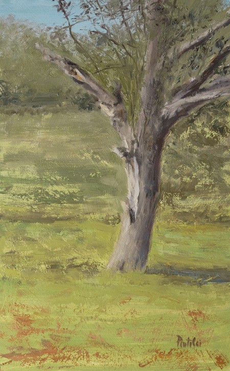 Autumn withered tree painting