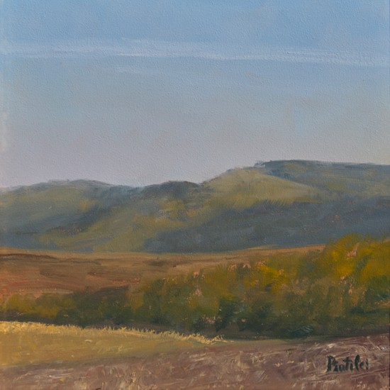 Golden hour landscape painting