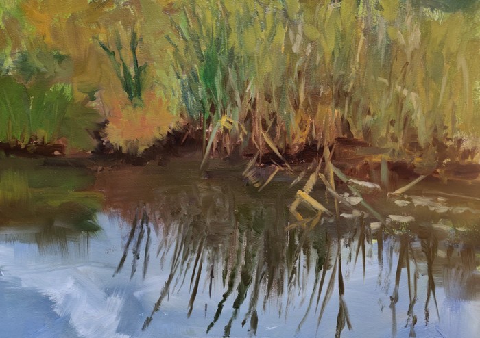 Water reflection painting