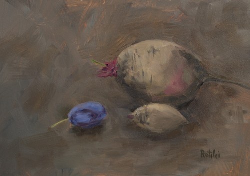Beet and plum painting